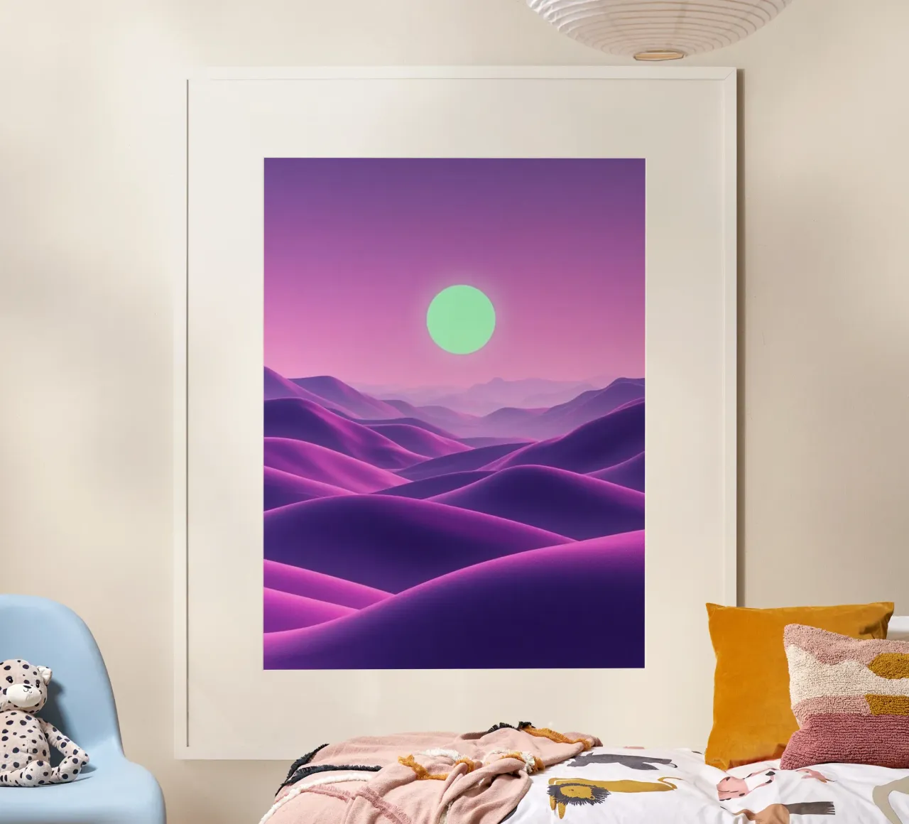 Astral Serenity: A Luminous Orb Rises hahnemühle by Artistic-shop