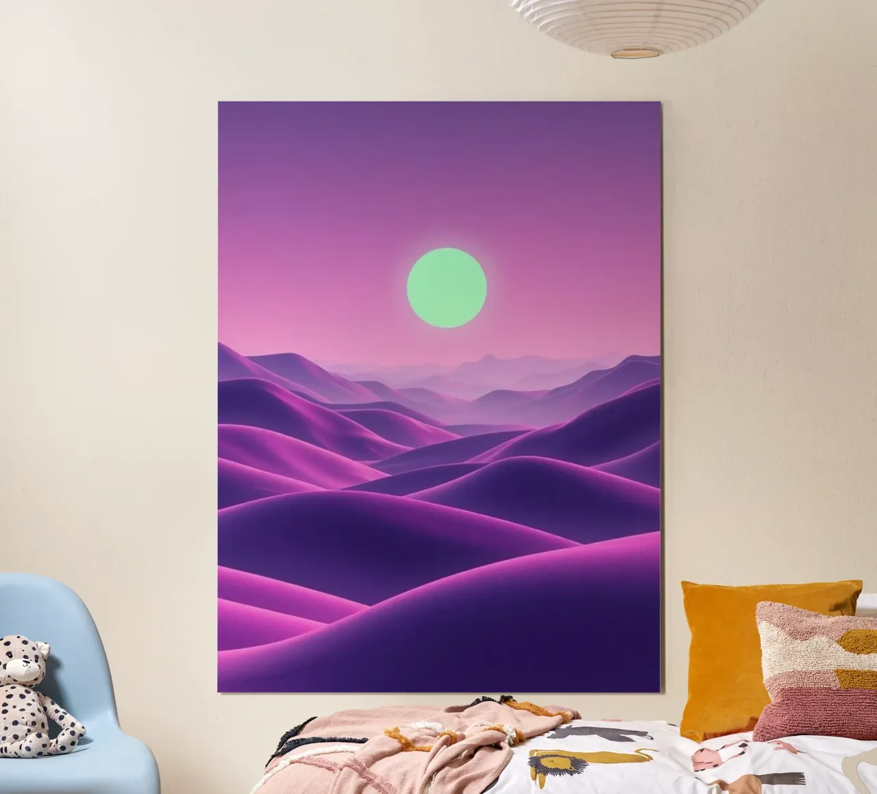 Astral Serenity: A Luminous Orb Rises hahnemühle by Artistic-shop