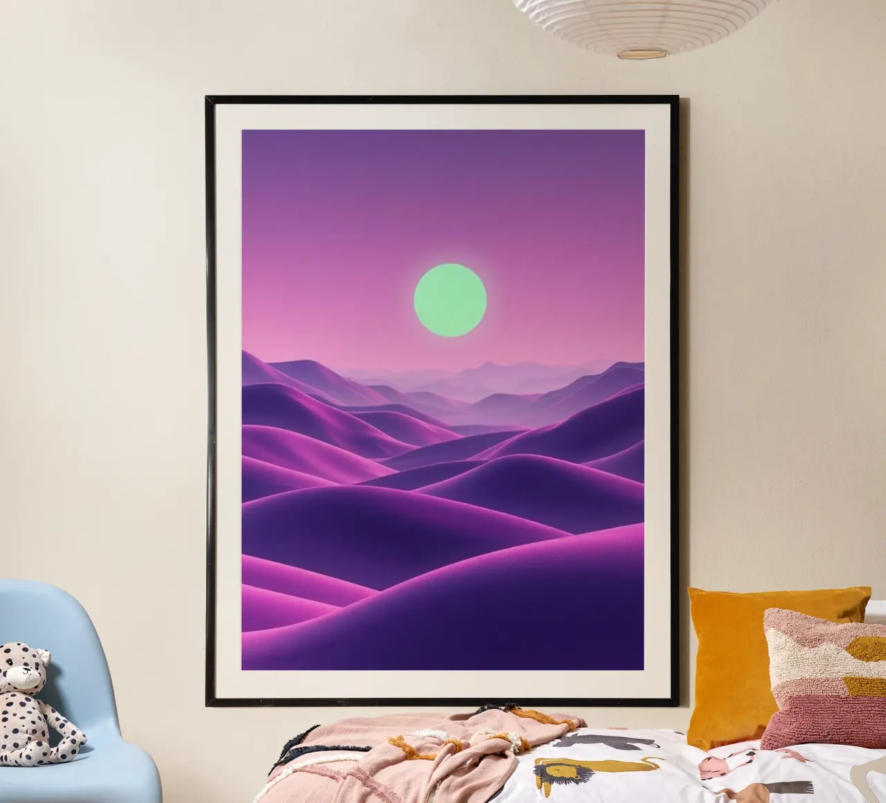 Astral Serenity: A Luminous Orb Rises hahnemühle by Artistic-shop