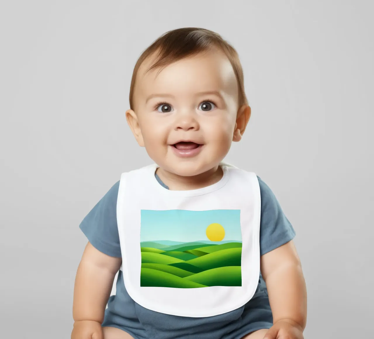 Colline verdi e sole splendente bavaglino da Artistic-shop