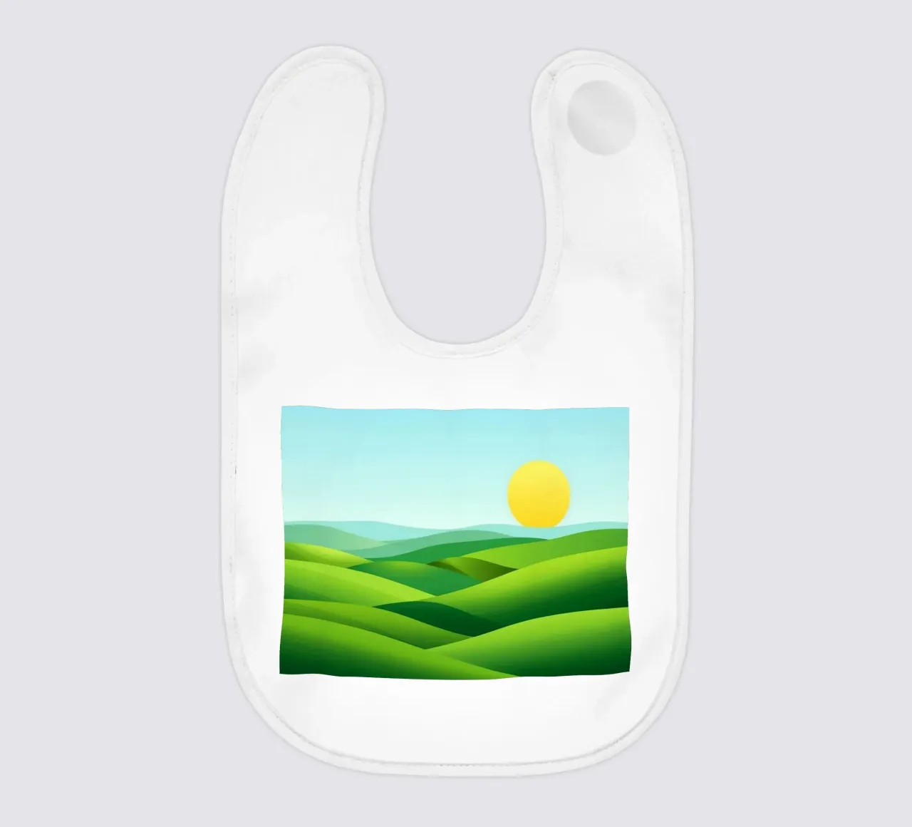 Colline verdi e sole splendente bavaglino da Artistic-shop