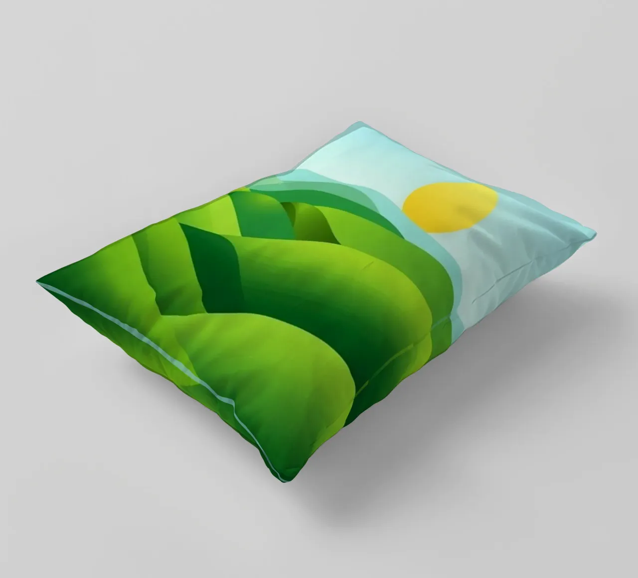 Colline verdi e sole splendente cuscino da Artistic-shop