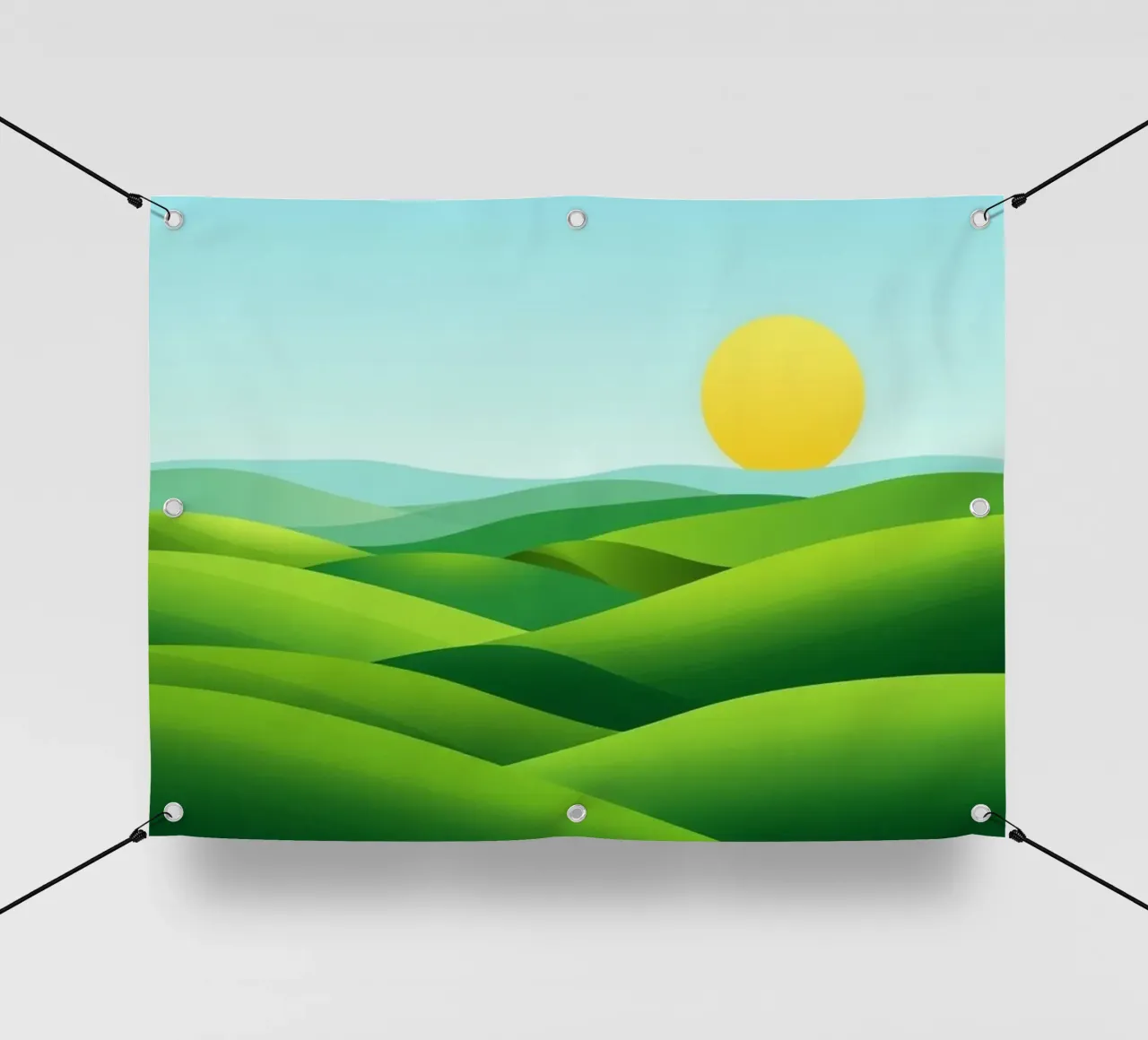 Colline verdi e sole splendente telo in pvc da Artistic-shop