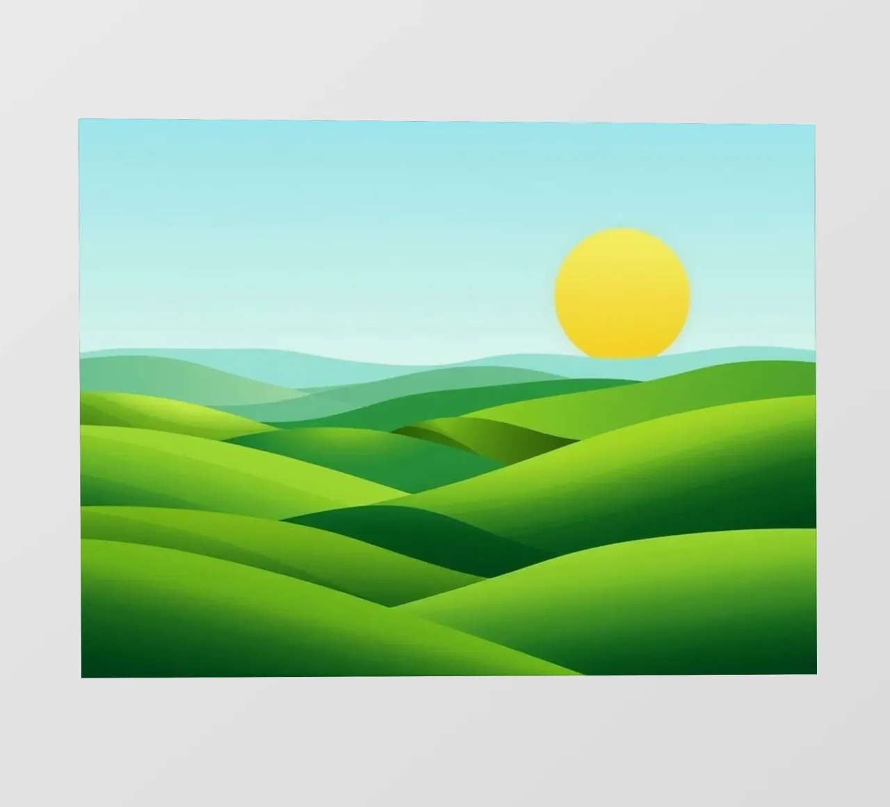 Colline verdi e sole splendente telo in pvc da Artistic-shop