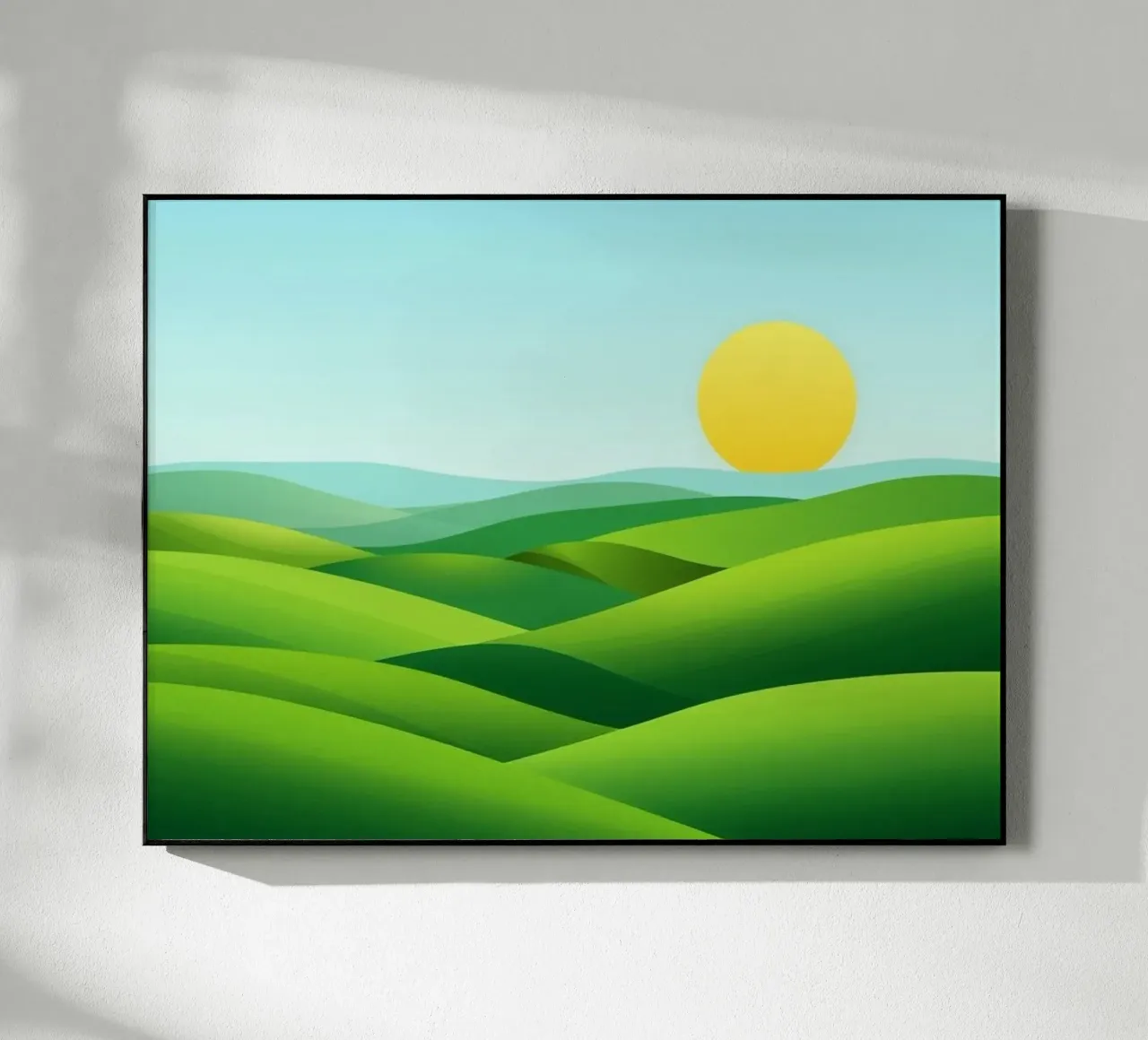 Colline verdi e sole splendente plexiglass da Artistic-shop