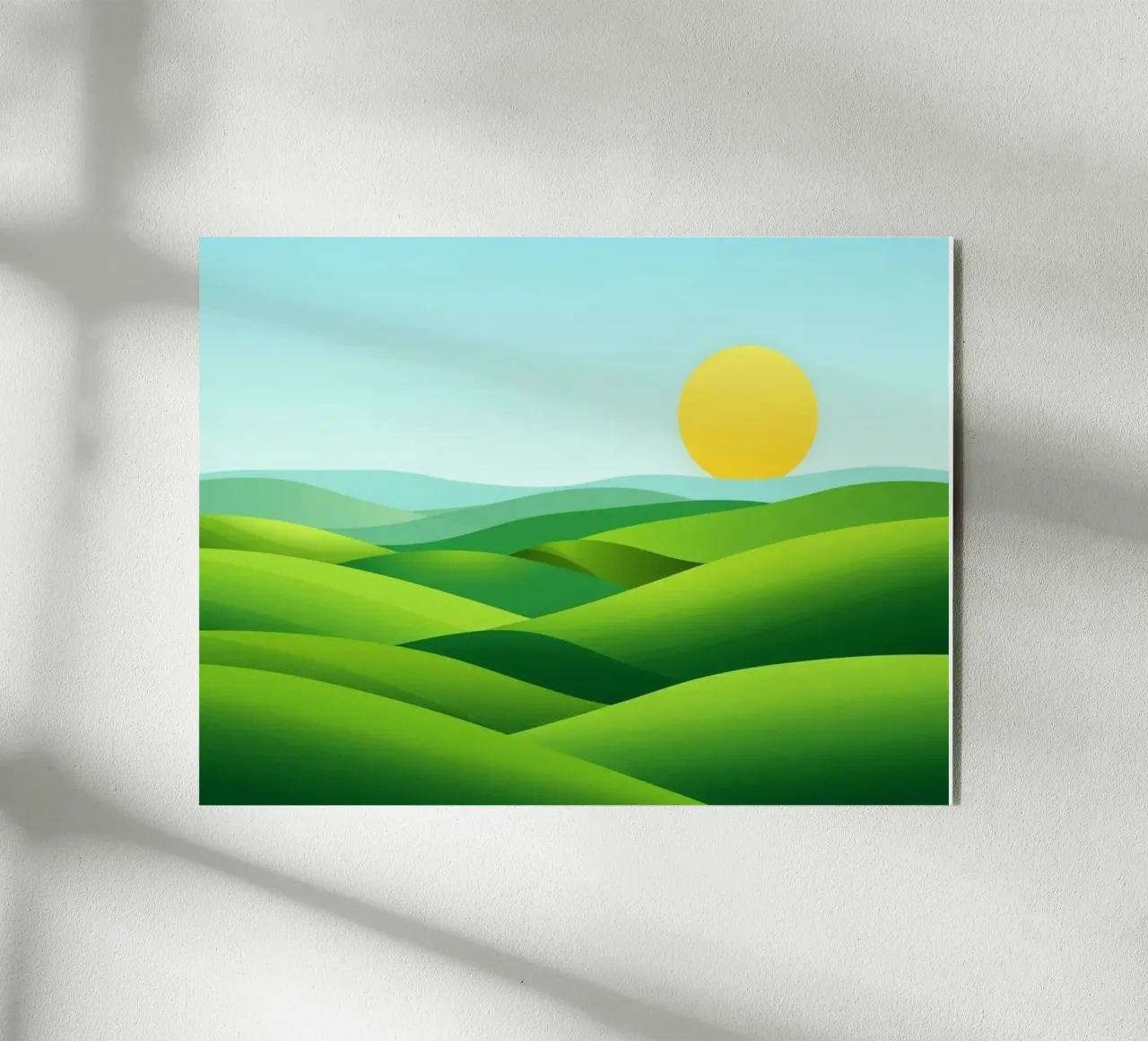 Colline verdi e sole splendente plexiglass da Artistic-shop