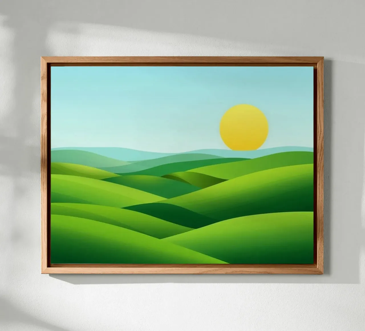 Colline verdi e sole splendente alluminio dibond da Artistic-shop