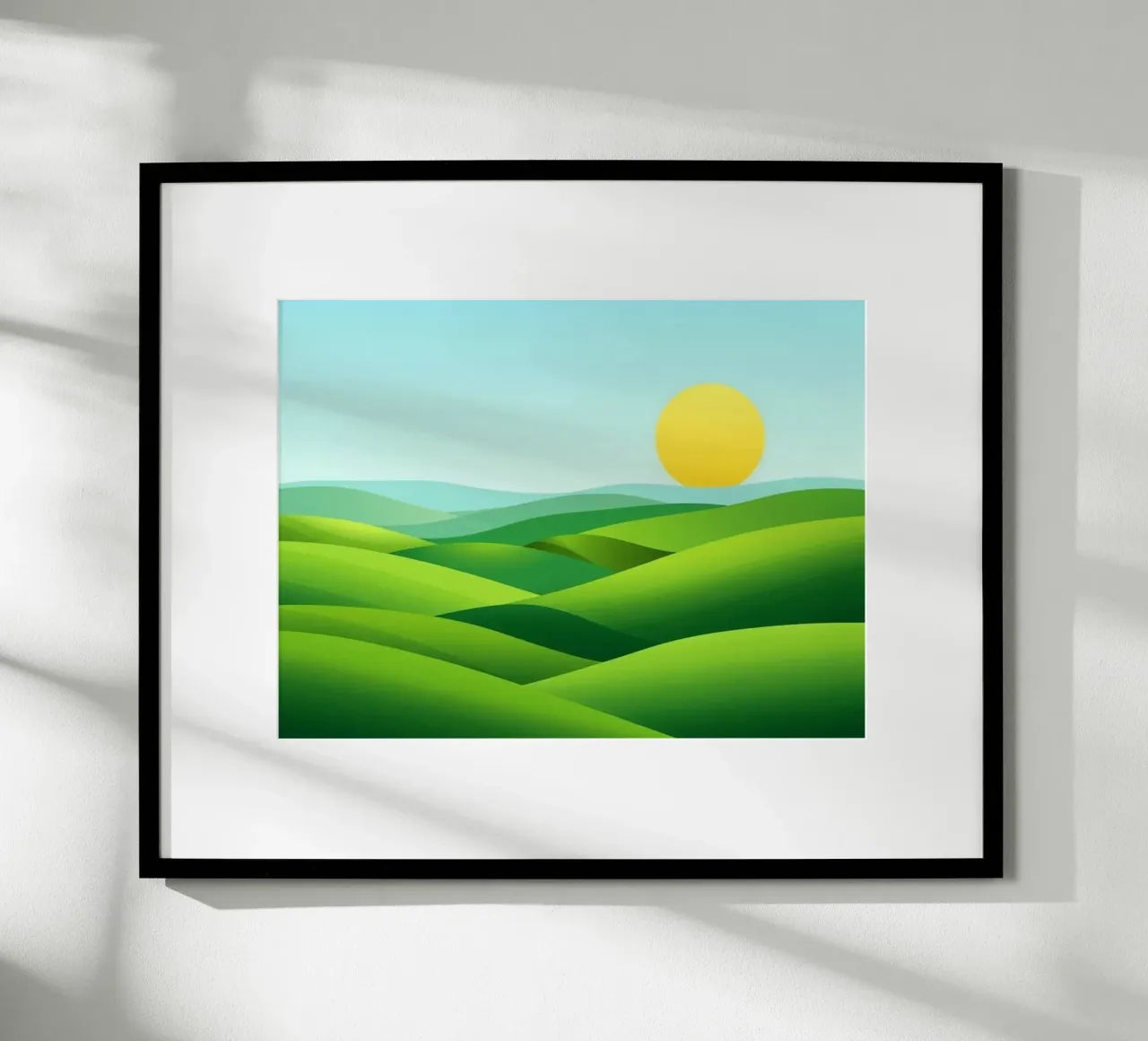 Colline verdi e sole splendente carta hahnemühle da Artistic-shop