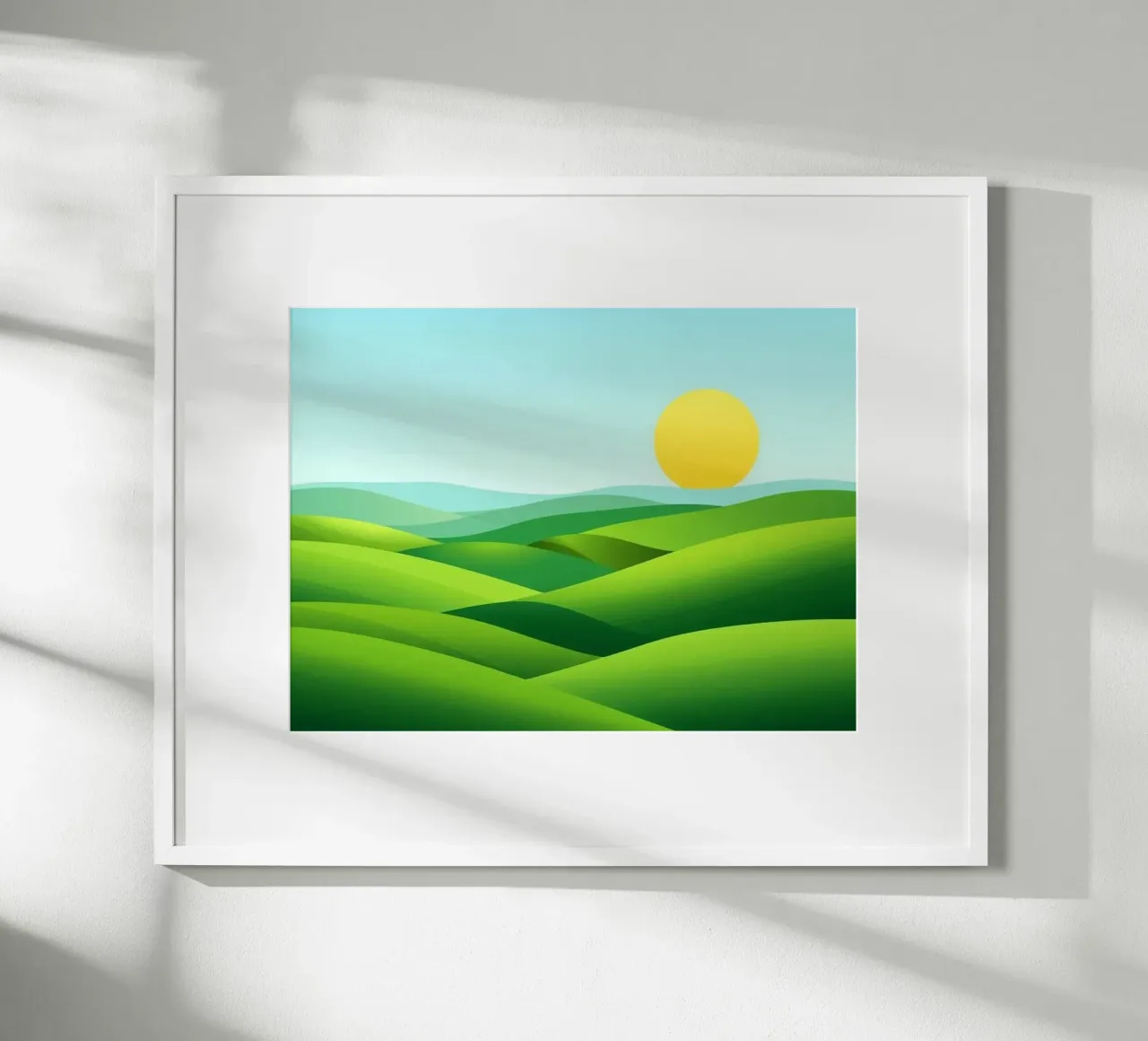 Colline verdi e sole splendente carta hahnemühle da Artistic-shop