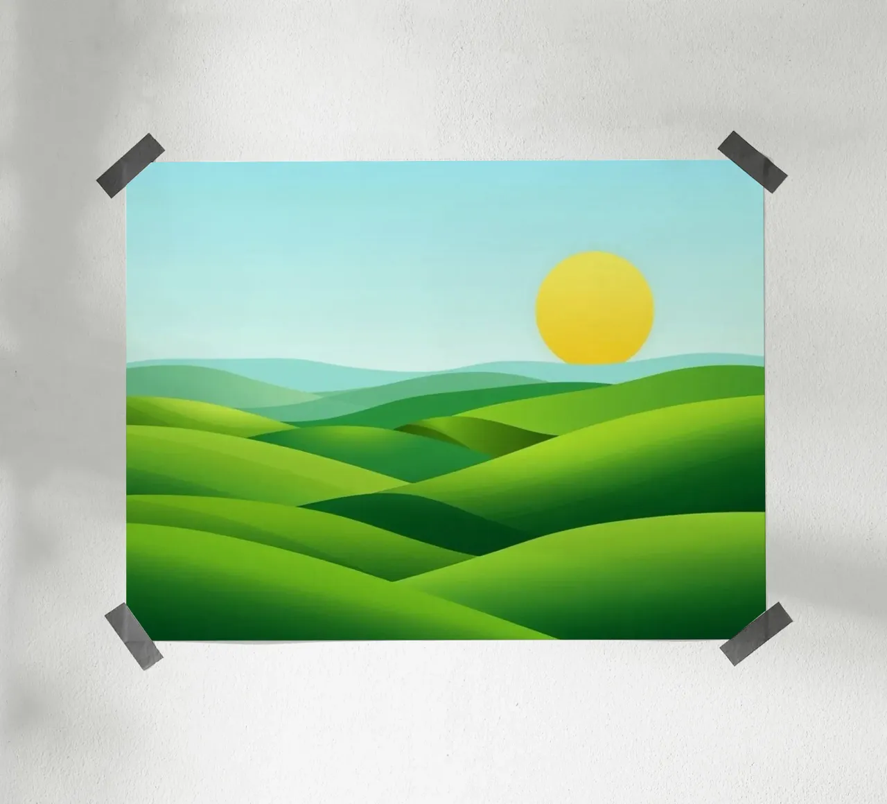 Colline verdi e sole splendente carta hahnemühle da Artistic-shop