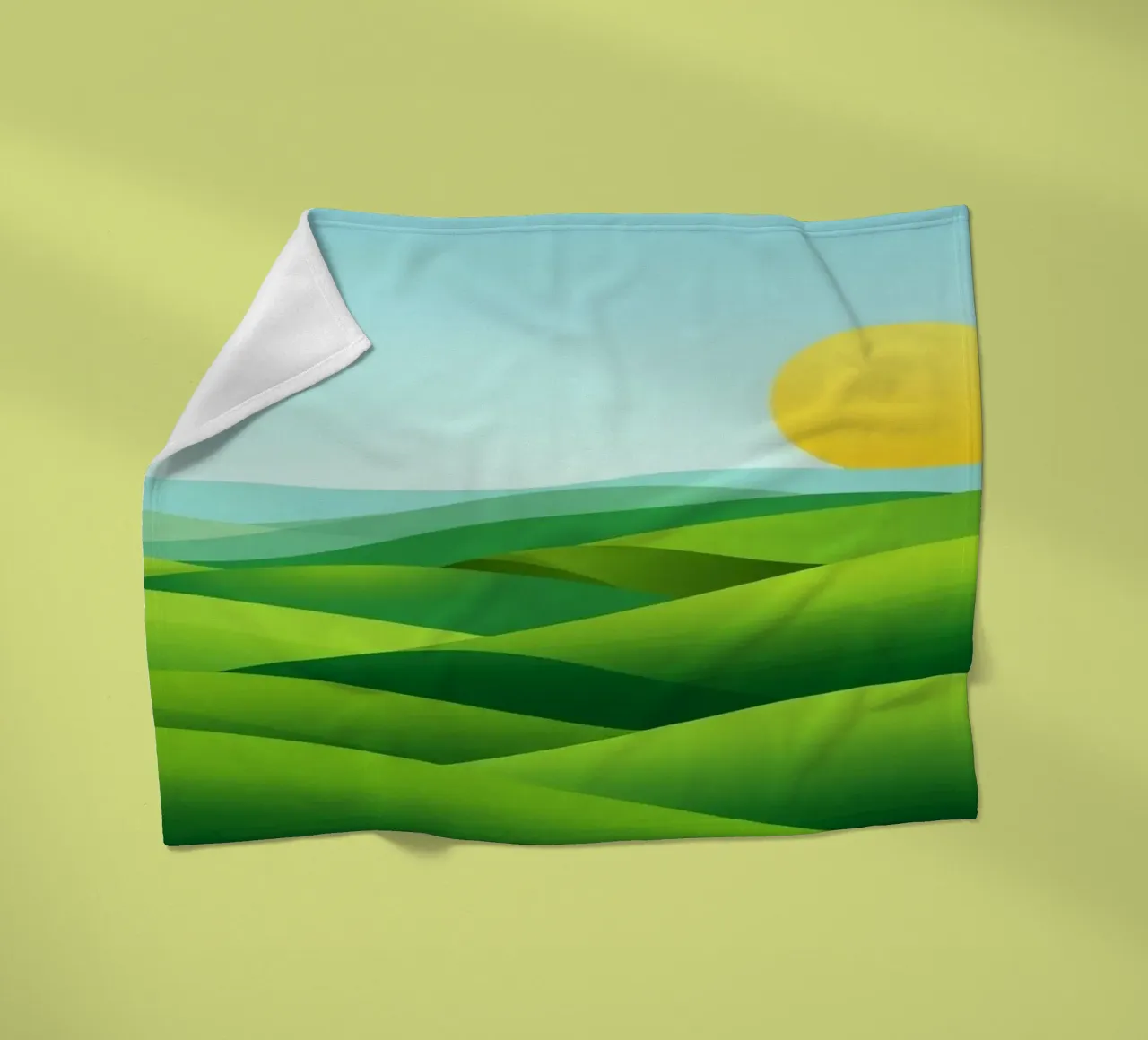 Colline verdi e sole splendente coperta in pile da Artistic-shop