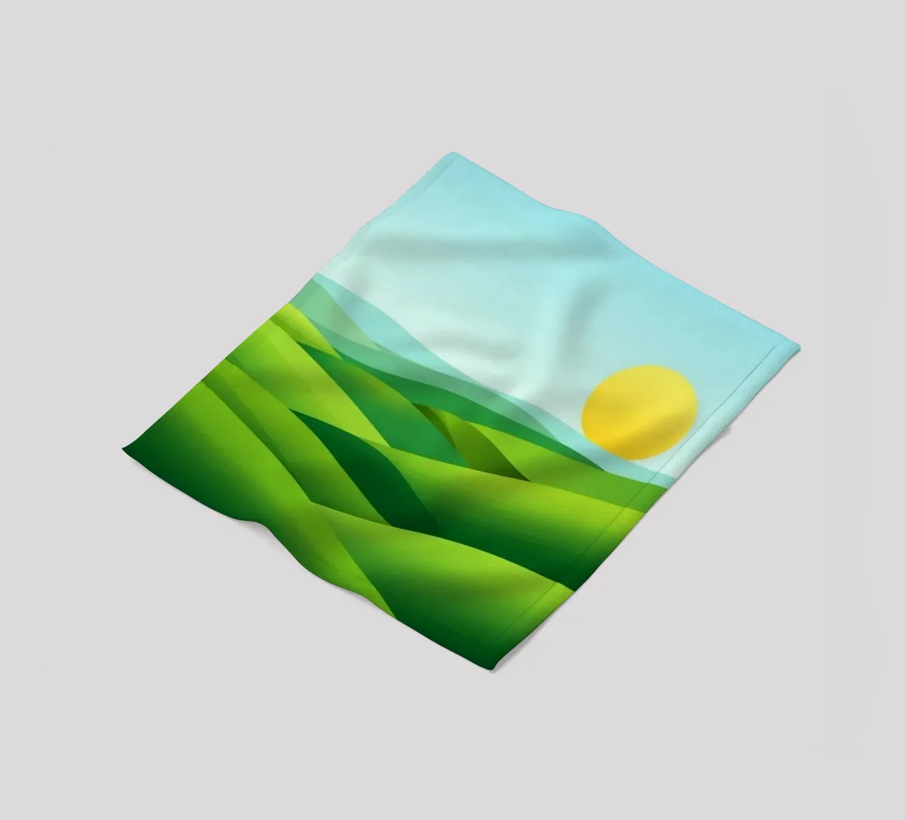 Colline verdi e sole splendente coperta in pile da Artistic-shop