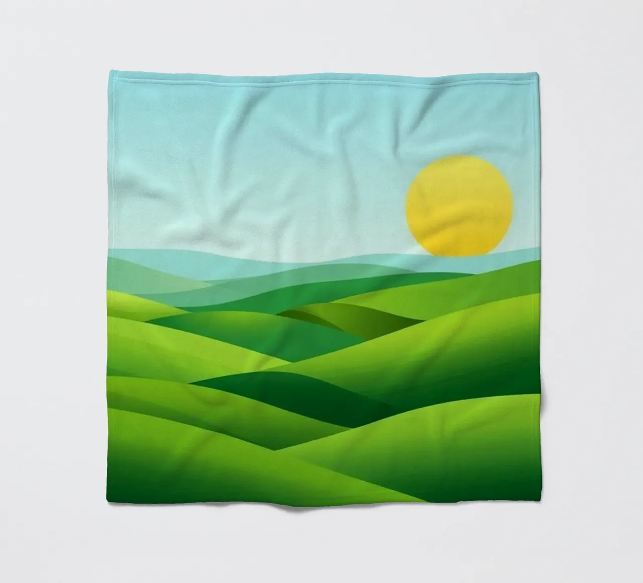 Colline verdi e sole splendente coperta in pile da Artistic-shop
