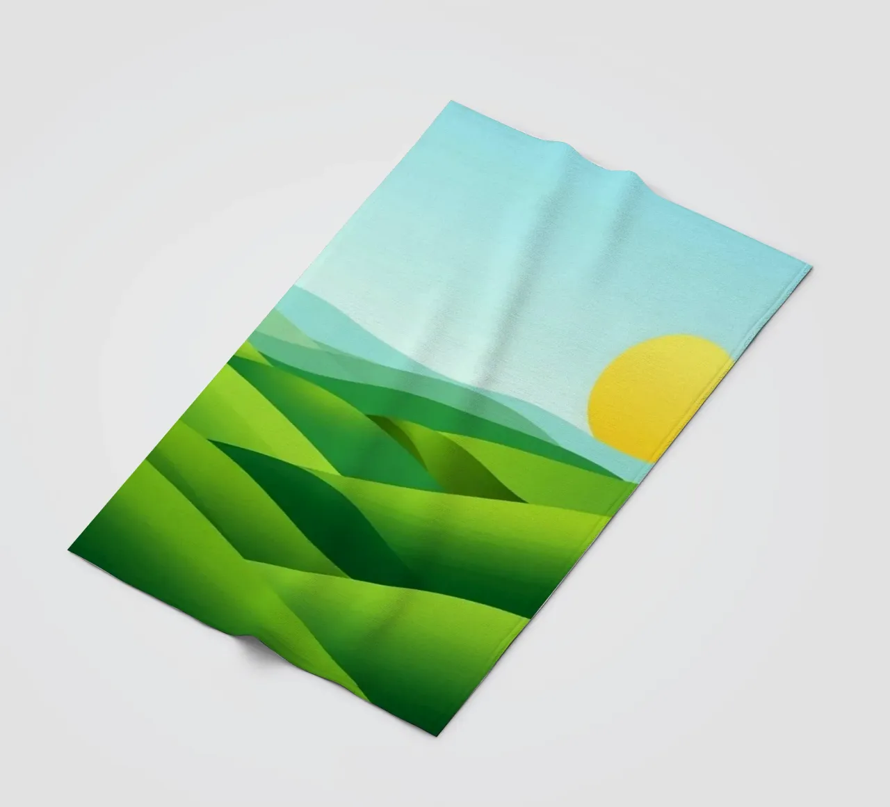 Colline verdi e sole splendente coperta in pile da Artistic-shop
