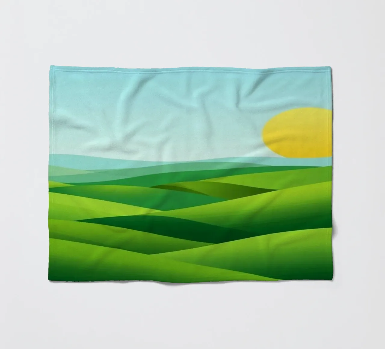 Colline verdi e sole splendente coperta in pile da Artistic-shop