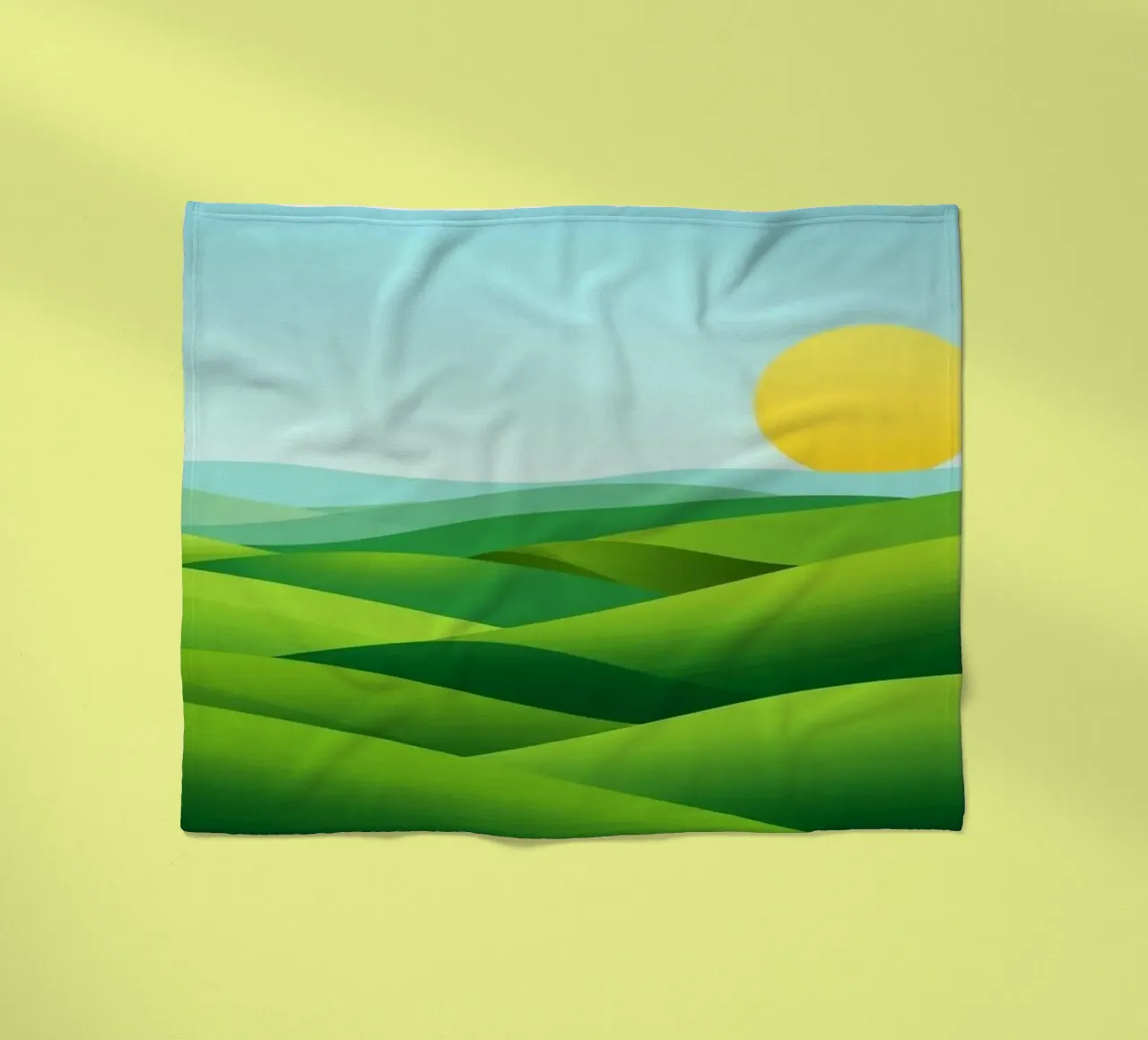 Colline verdi e sole splendente coperta in pile da Artistic-shop