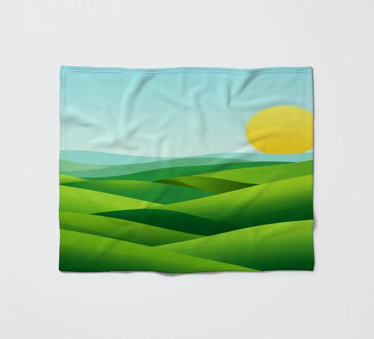 Colline verdi e sole splendente coperta in pile da Artistic-shop