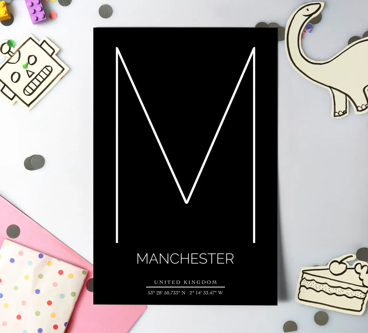 MANCHESTER - black sticker sheet by CityLights