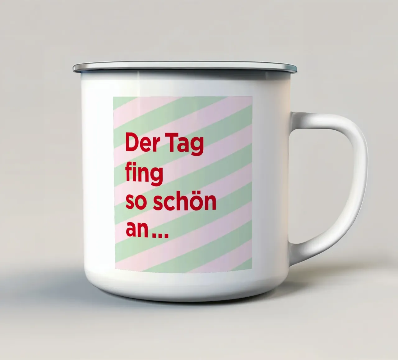 Der Tag fing so schön an ... tazza in smalto da Art Fart