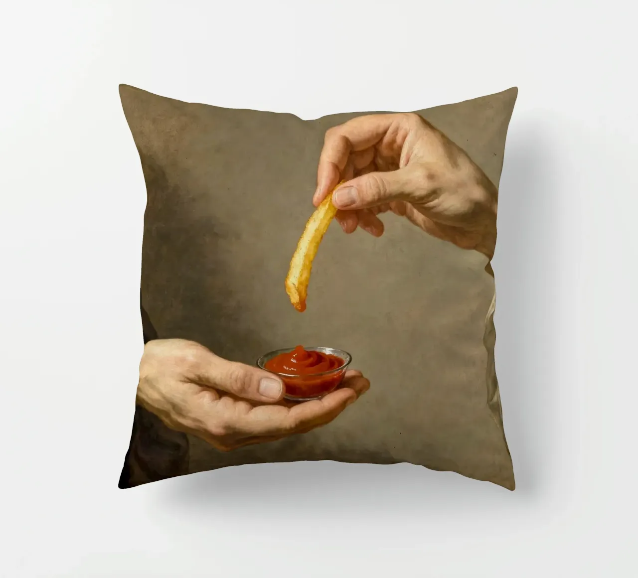 The Creation of Fries cuscino da Attaboy Dsgn