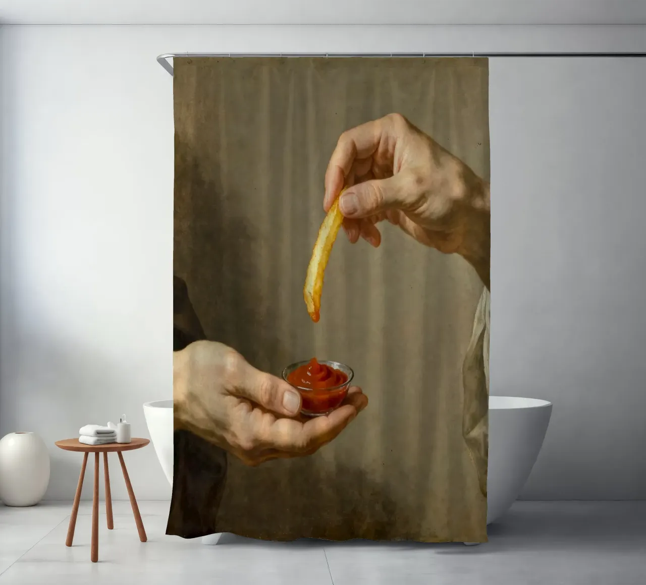 The Creation of Fries tenda da doccia da Attaboy Dsgn