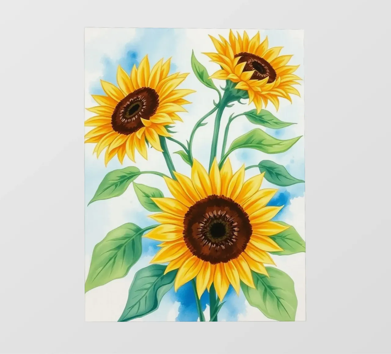 Radiosità dorata: Un trittico di acquerelli vibranti pellicola backlit da Artistic-shop