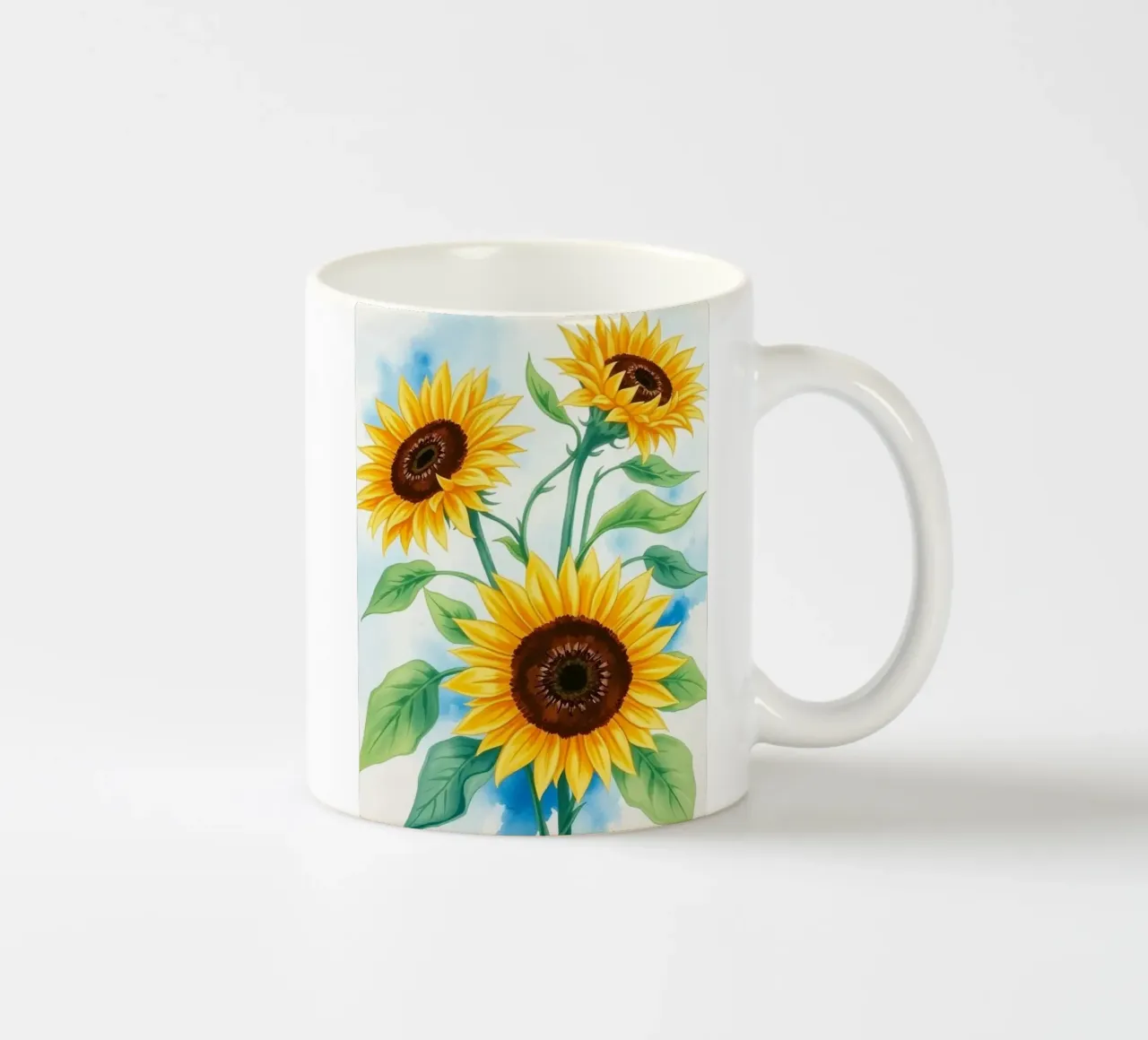 Radiosità dorata: Un trittico di acquerelli vibranti tazza in ceramica da Artistic-shop