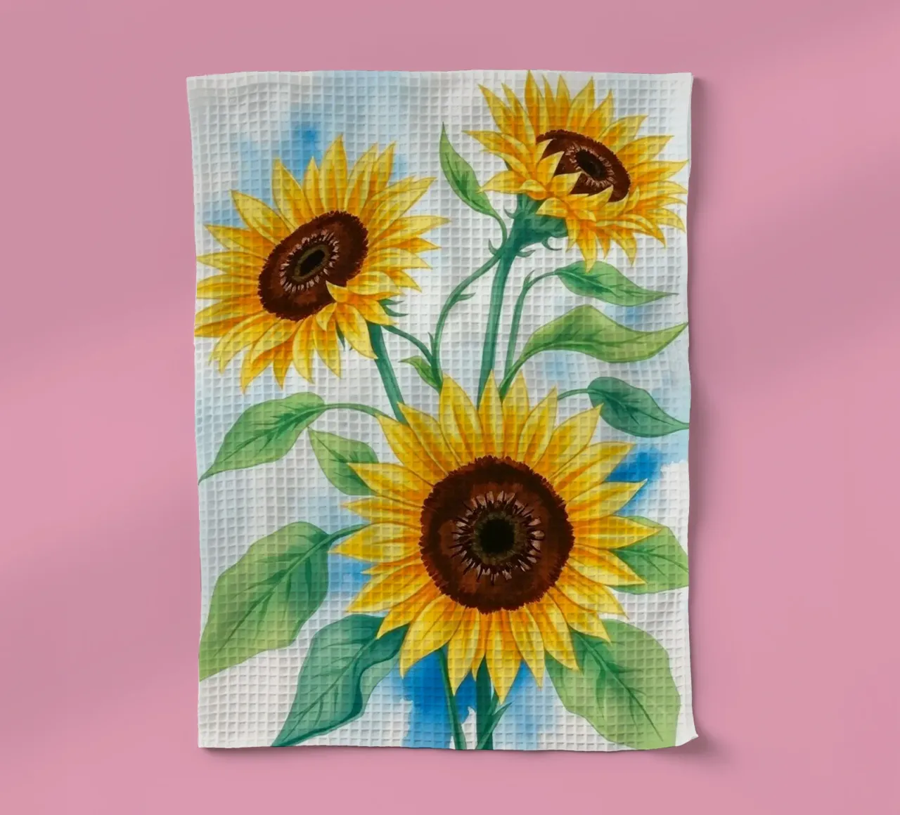Radiosità dorata: Un trittico di acquerelli vibranti canovaccio da cucina da Artistic-shop