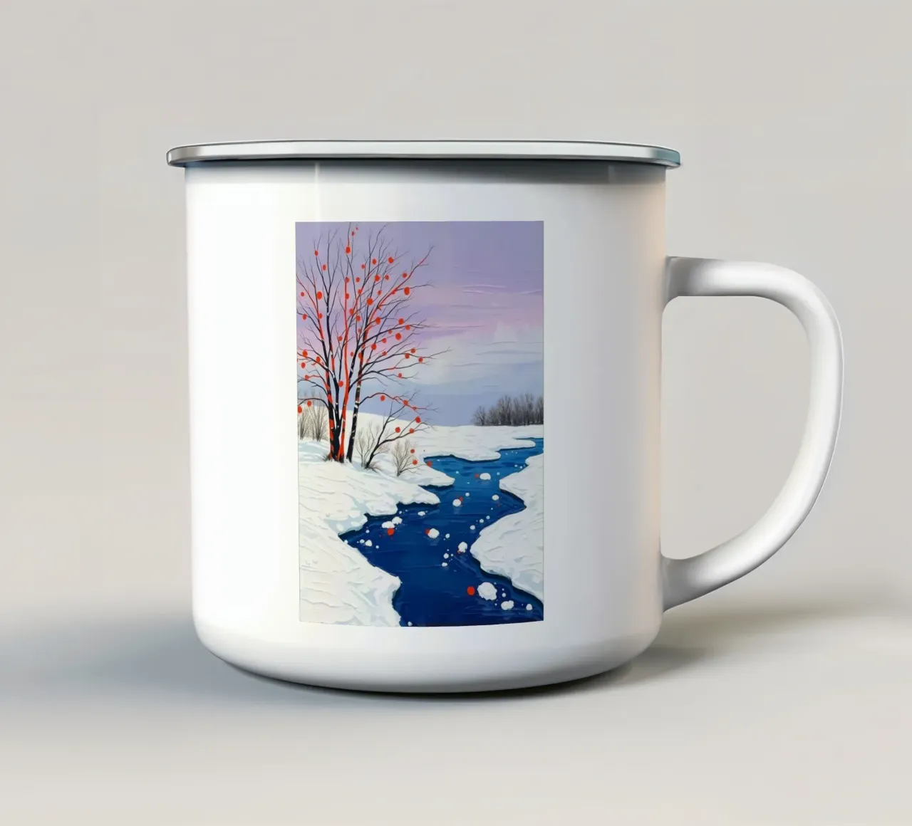 Una tranquilla giornata invernale tazza in smalto da Artistic-shop