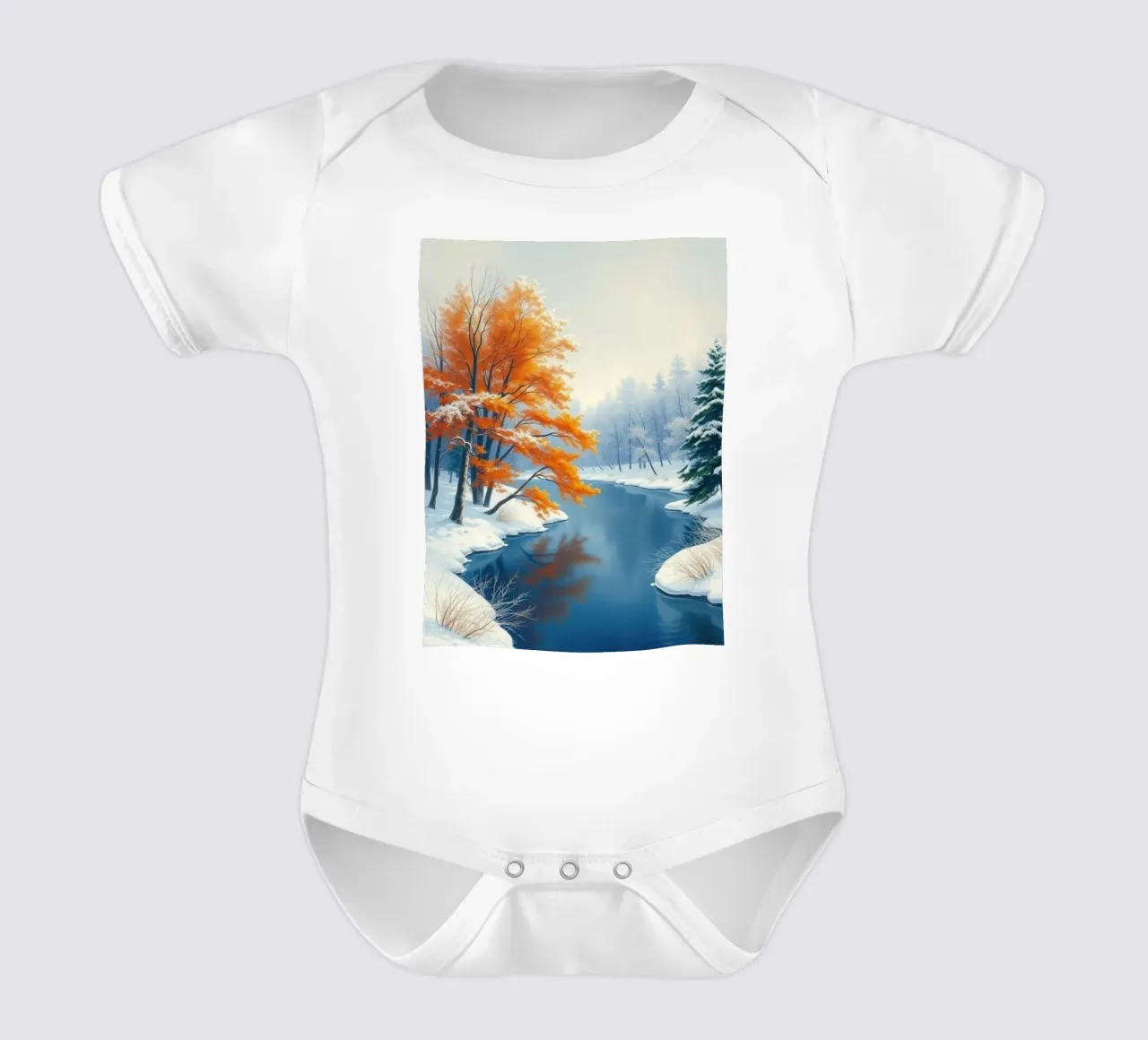 L'abbraccio dell'inverno: Il duraturo splendore dell'autunno body neonato maniche corte da Artistic-shop