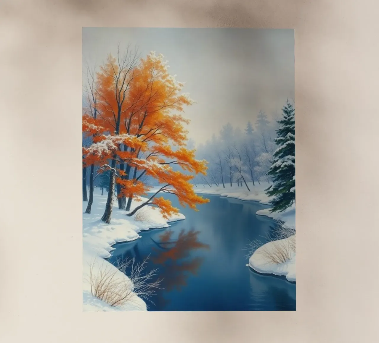 L'abbraccio dell'inverno: Il duraturo splendore dell'autunno pellicola backlit da Artistic-shop