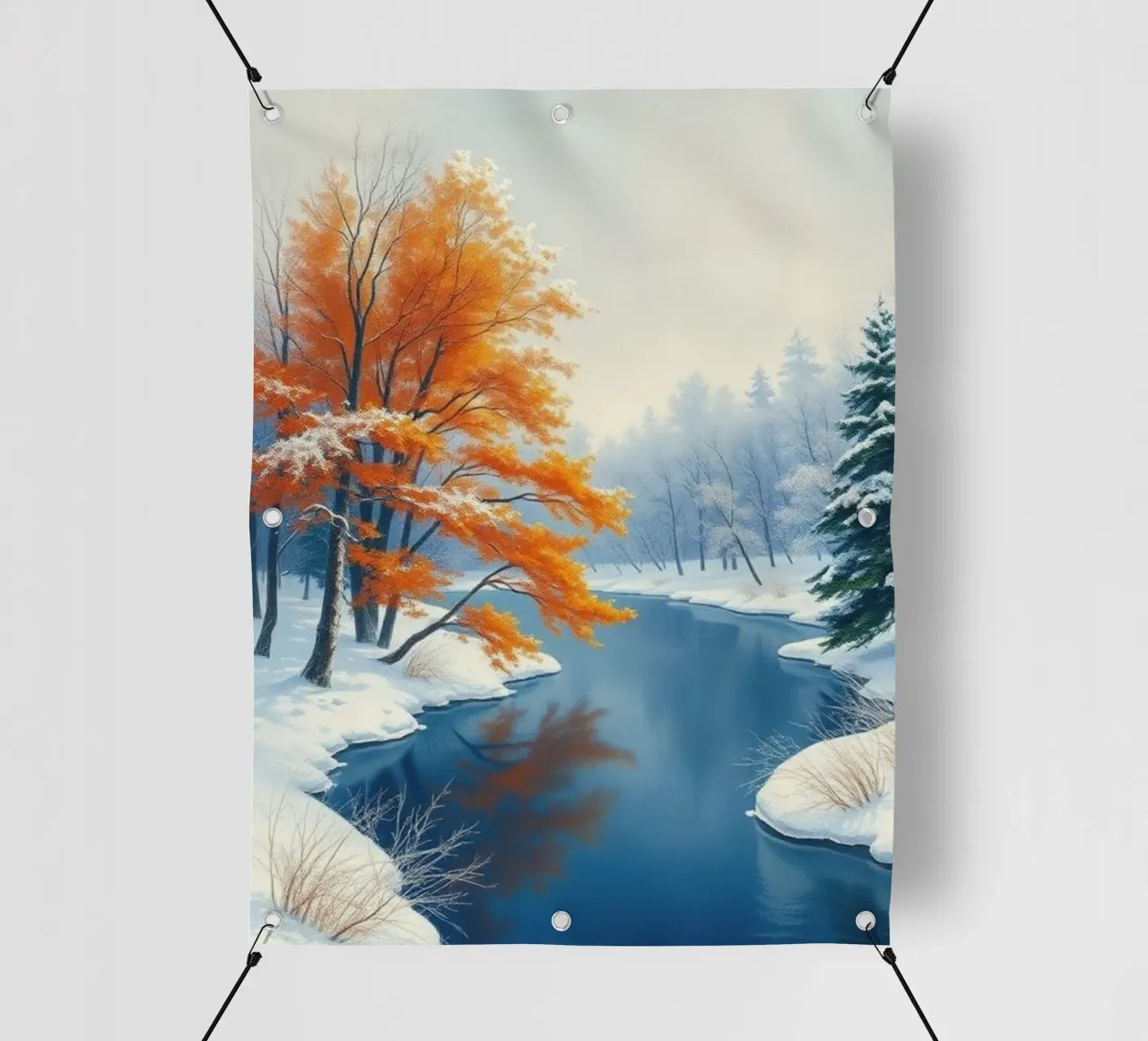 L'abbraccio dell'inverno: Il duraturo splendore dell'autunno telo in pvc da Artistic-shop