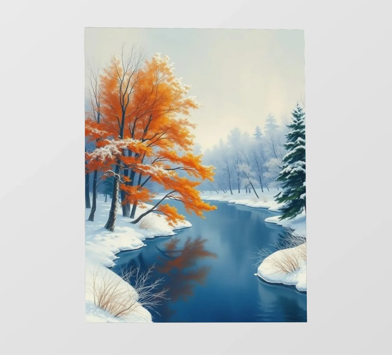L'abbraccio dell'inverno: Il duraturo splendore dell'autunno telo in pvc da Artistic-shop
