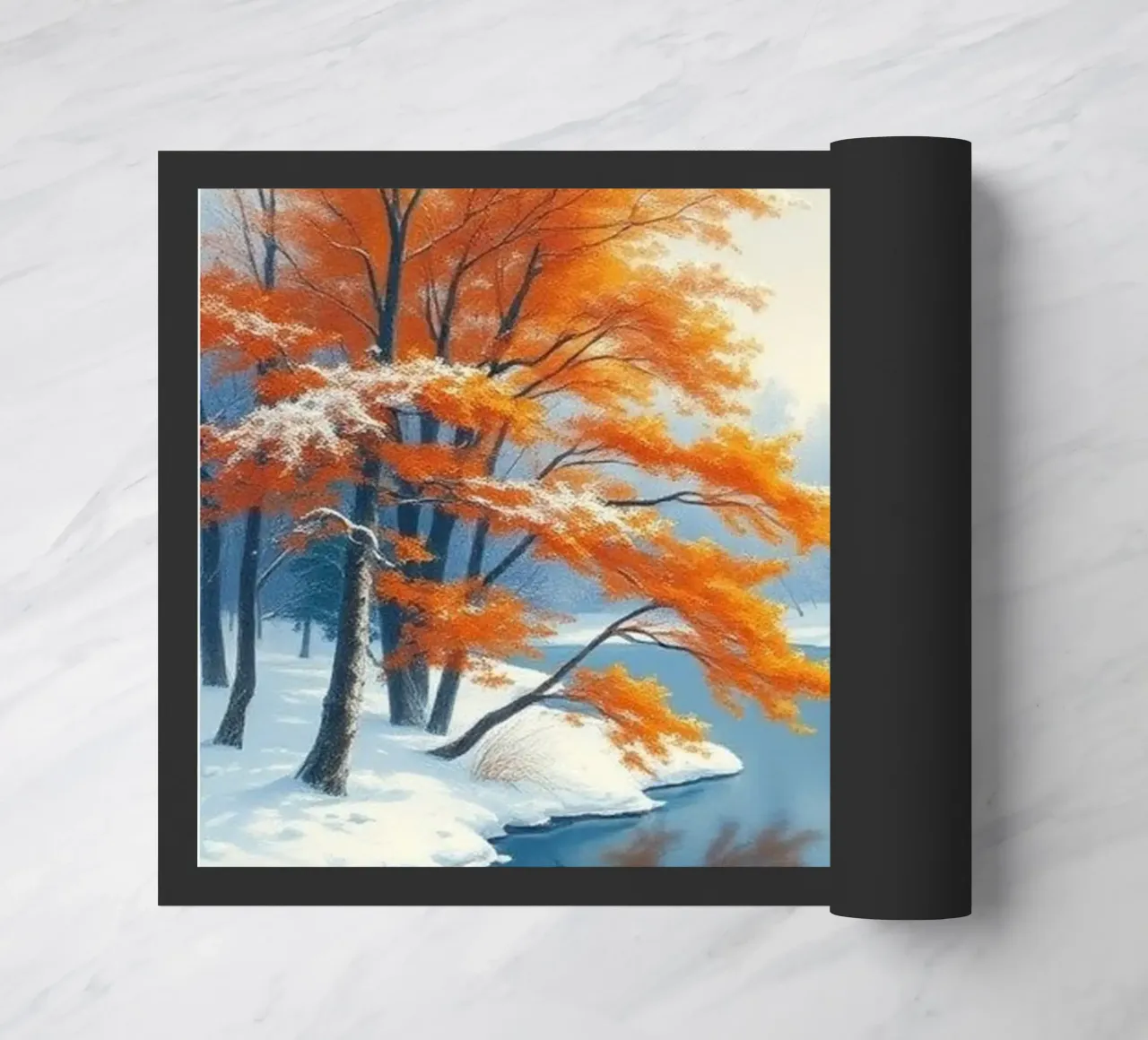 L'abbraccio dell'inverno: Il duraturo splendore dell'autunno zerbino da Artistic-shop
