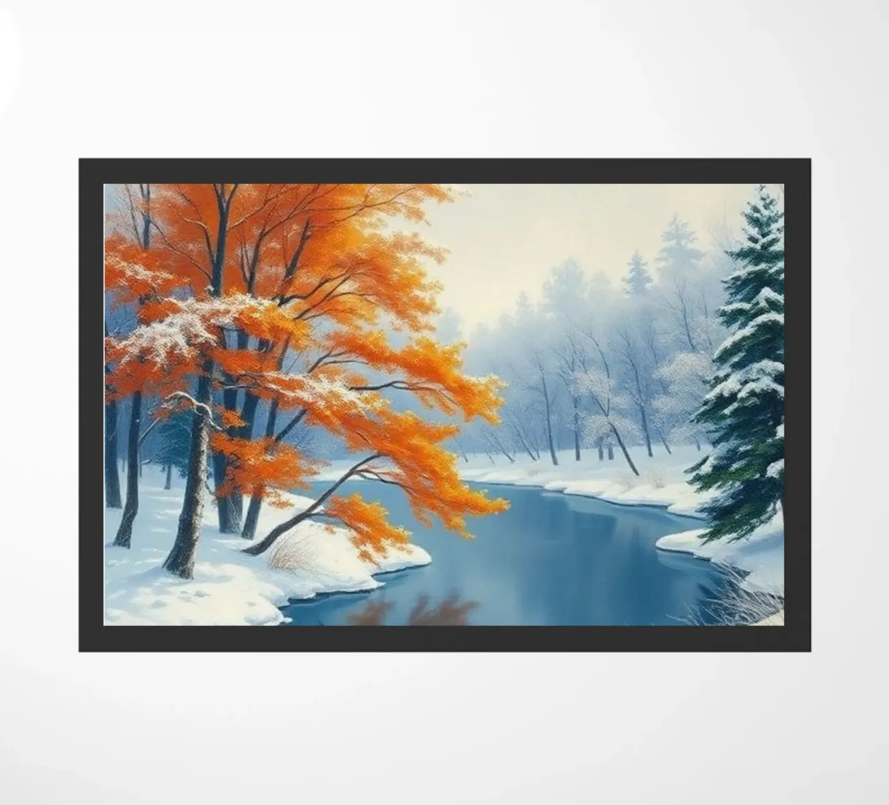 L'abbraccio dell'inverno: Il duraturo splendore dell'autunno zerbino da Artistic-shop