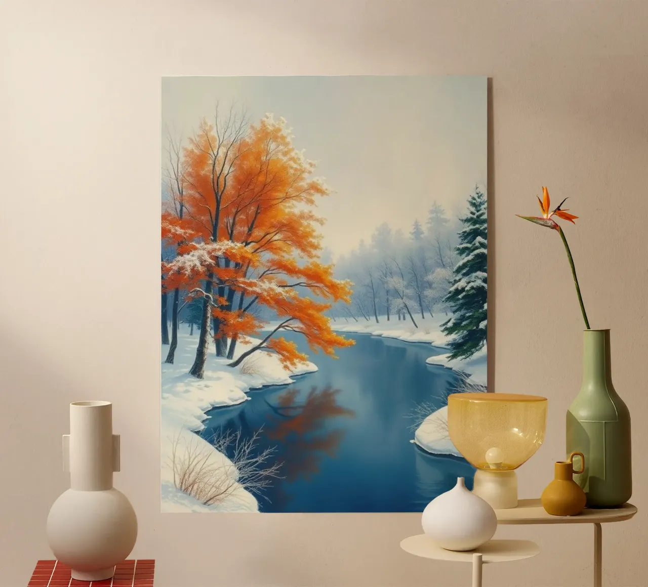 L'abbraccio dell'inverno: Il duraturo splendore dell'autunno plexiglass da Artistic-shop