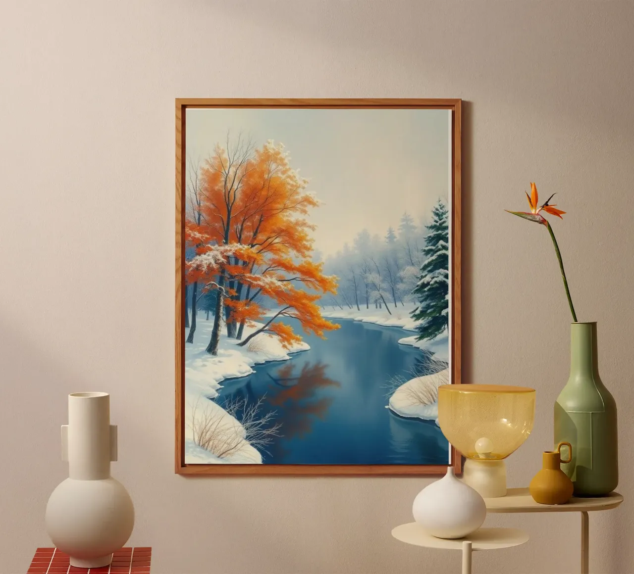 L'abbraccio dell'inverno: Il duraturo splendore dell'autunno alluminio dibond da Artistic-shop