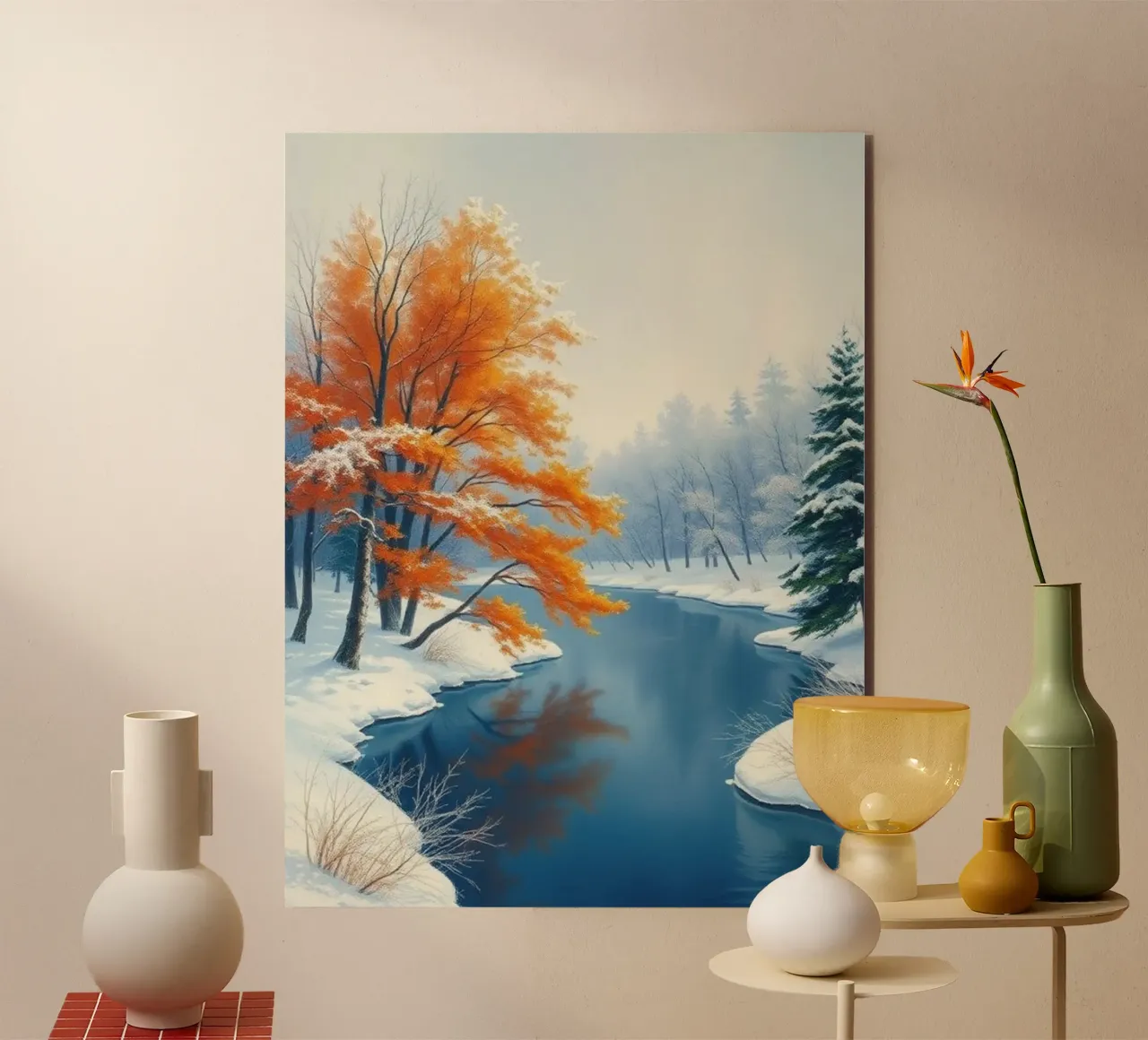 L'abbraccio dell'inverno: Il duraturo splendore dell'autunno alluminio dibond da Artistic-shop