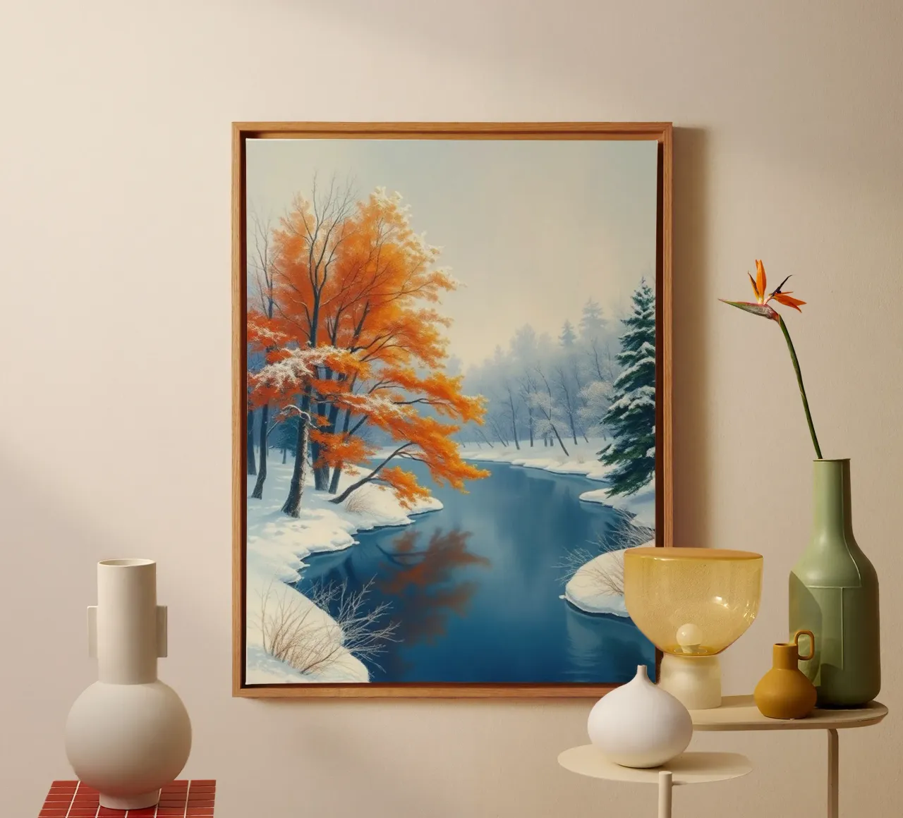 A Winter's Embrace: The Enduring Radiance of Autumn canvas by Artistic-shop