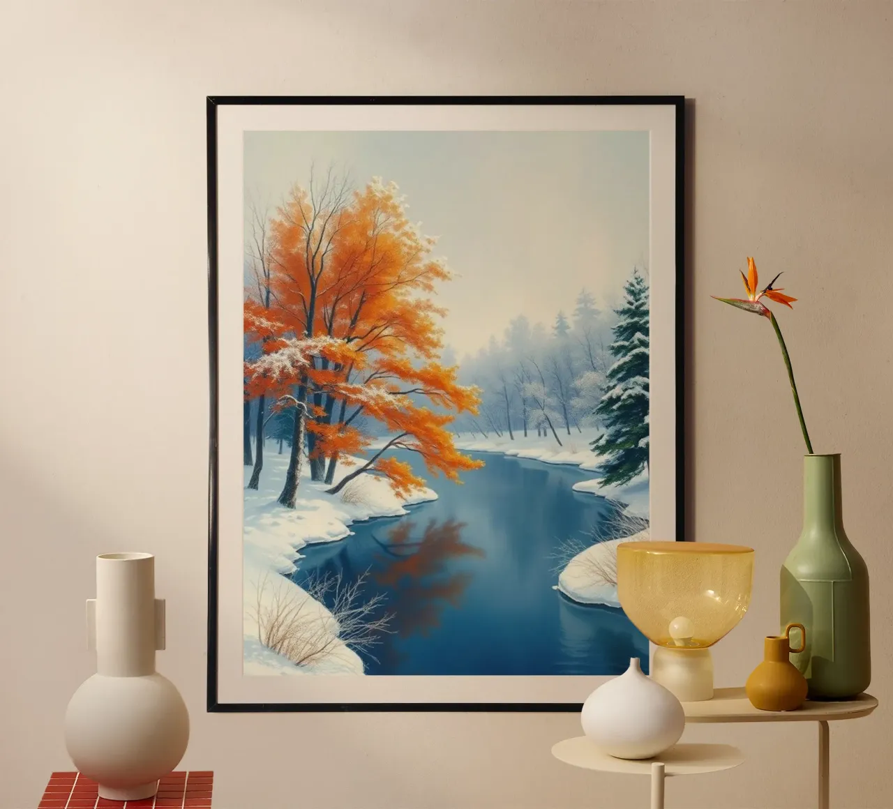 L'abbraccio dell'inverno: Il duraturo splendore dell'autunno carta hahnemühle da Artistic-shop