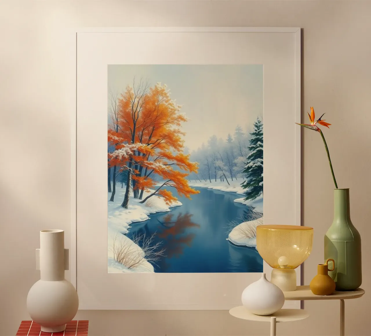 L'abbraccio dell'inverno: Il duraturo splendore dell'autunno carta hahnemühle da Artistic-shop