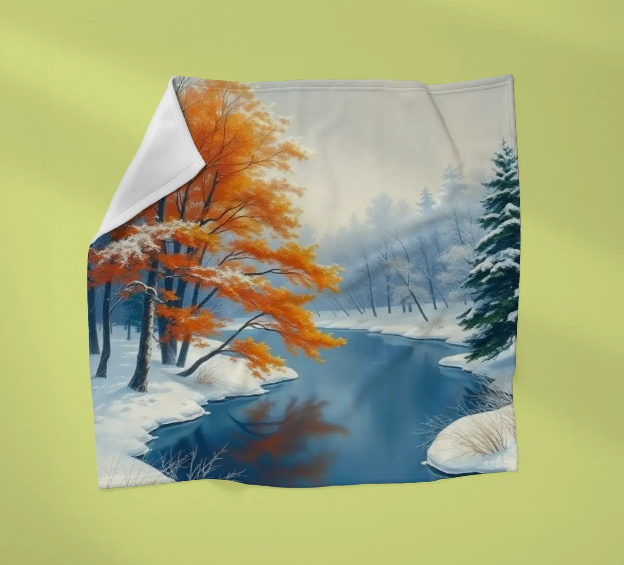 L'abbraccio dell'inverno: Il duraturo splendore dell'autunno coperta in pile da Artistic-shop