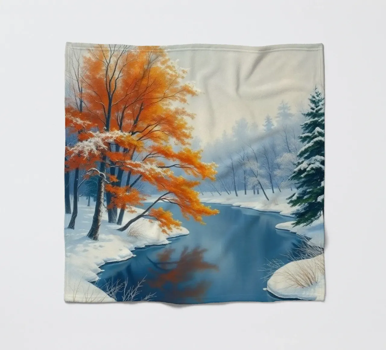L'abbraccio dell'inverno: Il duraturo splendore dell'autunno coperta in pile da Artistic-shop