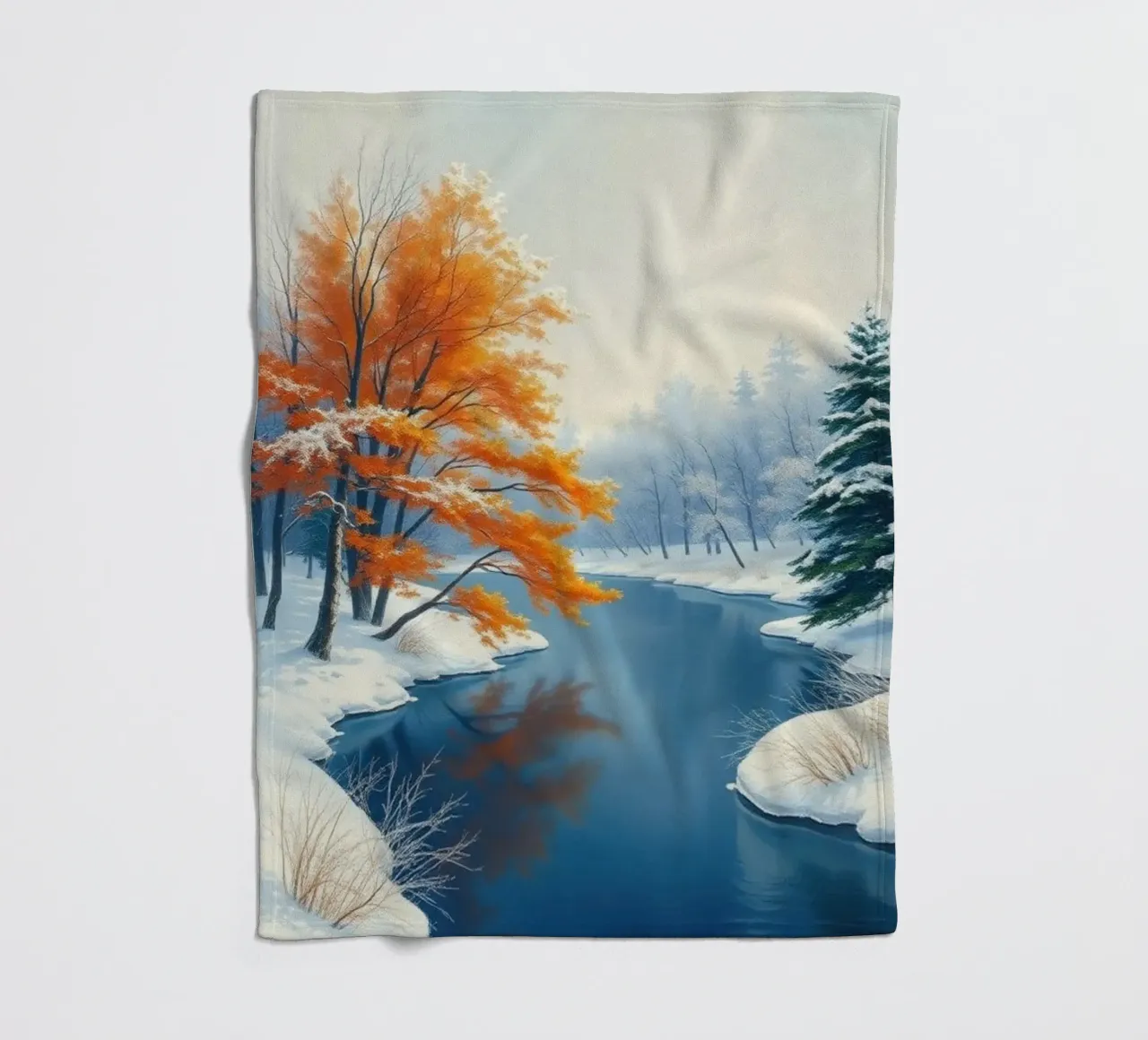L'abbraccio dell'inverno: Il duraturo splendore dell'autunno coperta in pile da Artistic-shop