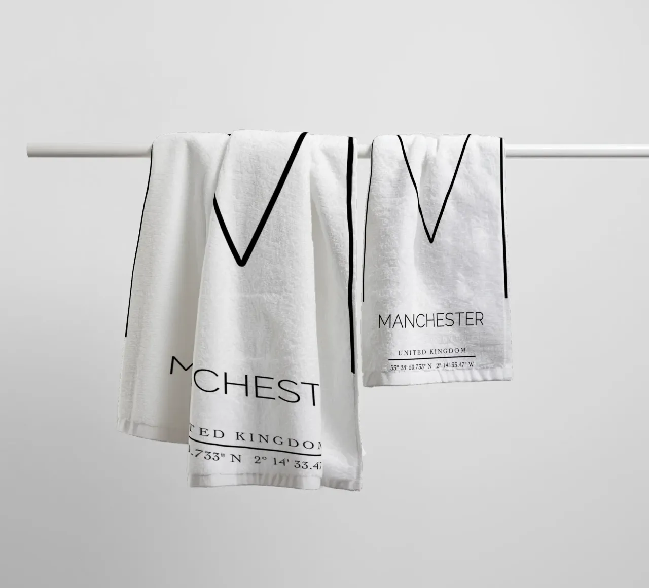MANCHESTER - white asciugamano da bagno da CityLights