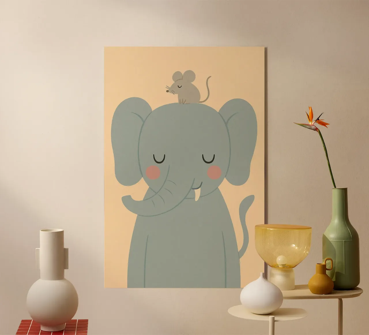 Elefante e topo plexiglass da PurePeachStudio