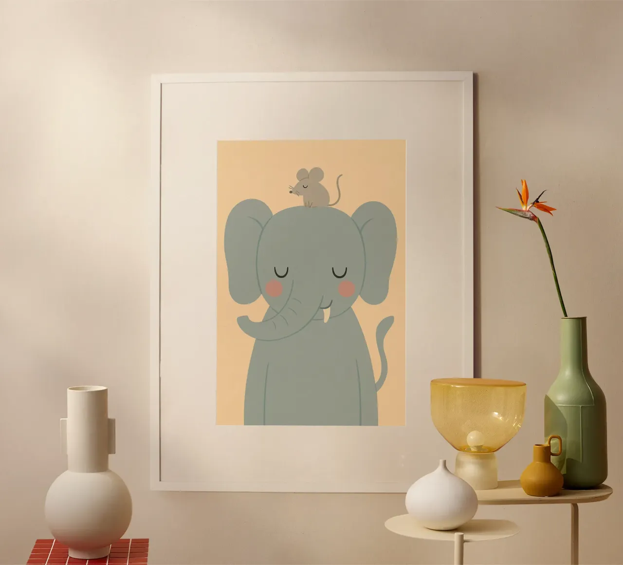 Elefante e topo poster da PurePeachStudio