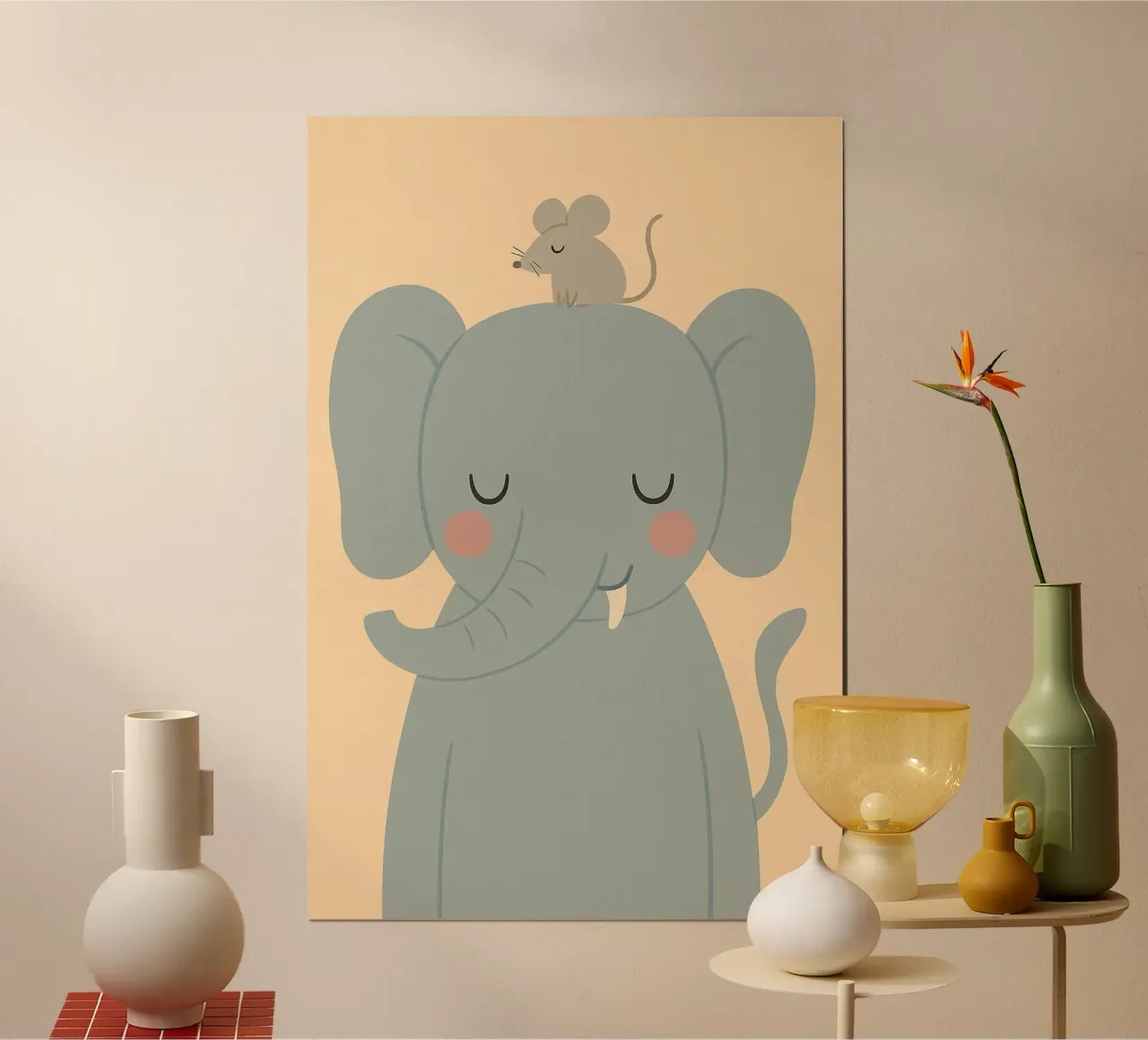 Elefante e topo poster da PurePeachStudio