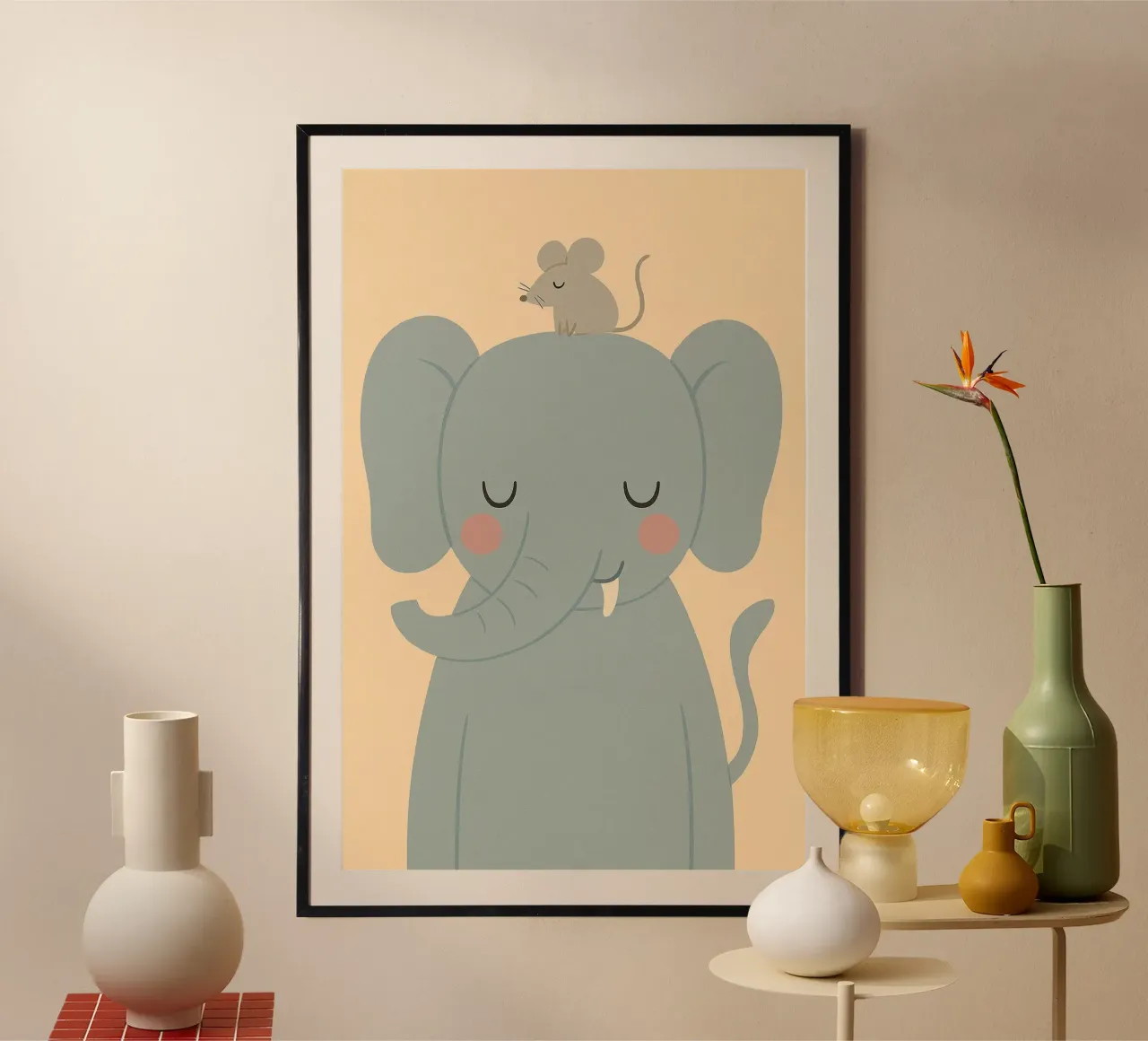 Elefante e topo poster da PurePeachStudio