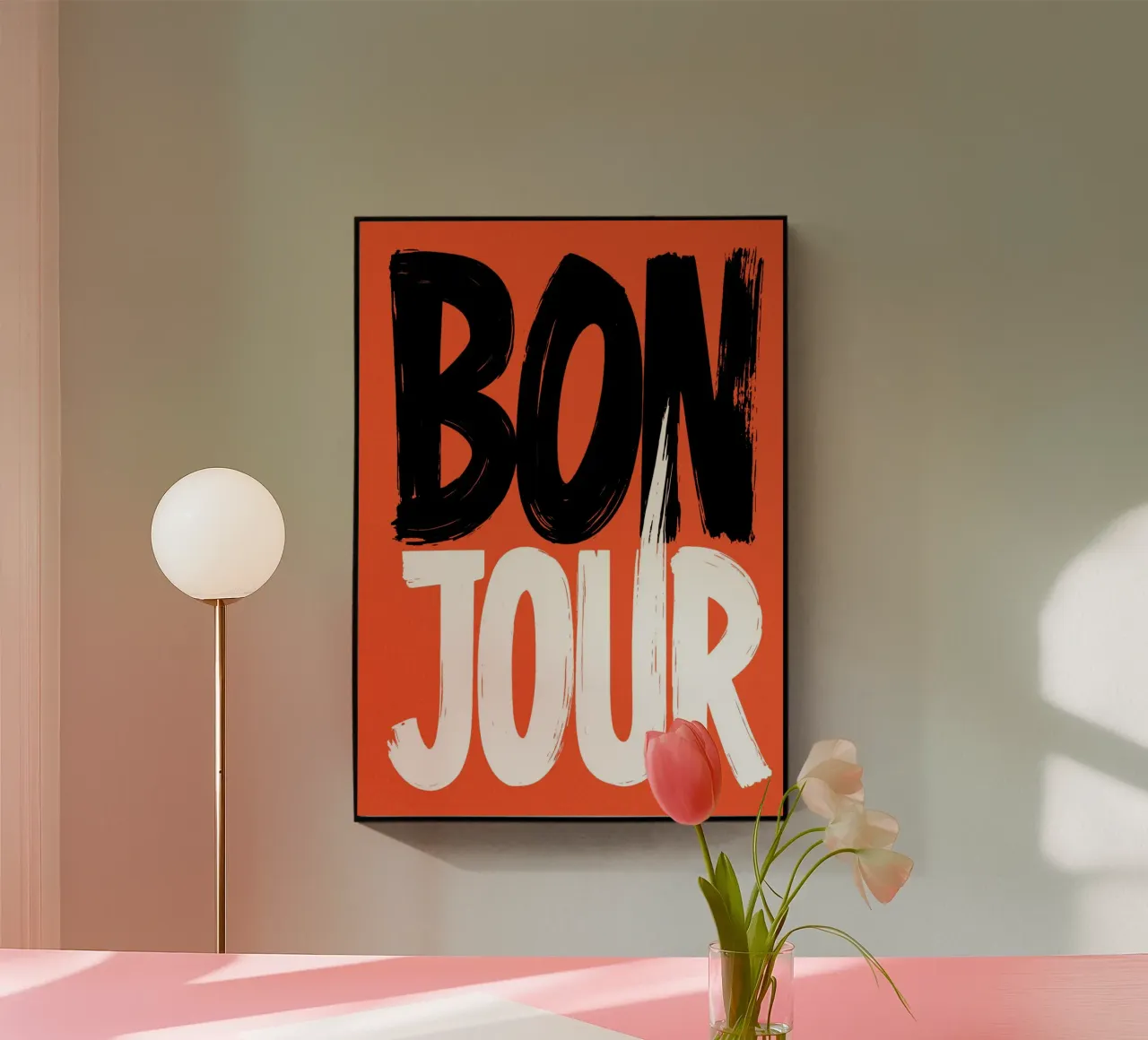 Bonjour Typography plexiglass da Attaboy Dsgn